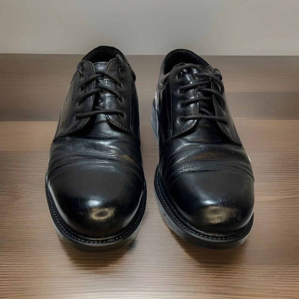G.H. Bass & Co 6033 Made in Italy Men's 11M Black Leather Oxford Dress Shoes
